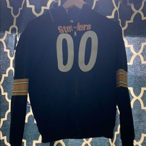 Youth Steelers zip up hooded jacket
